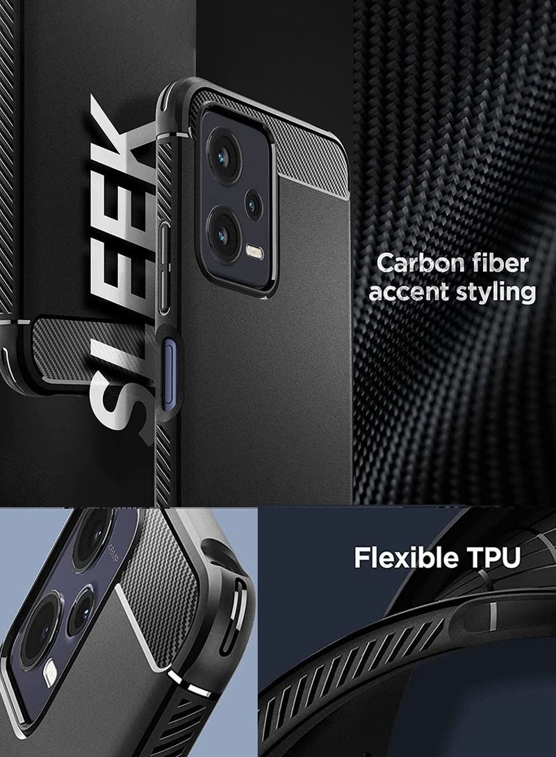 Spigen Rugged Armor for Redmi Note 12 Case and Poco X5 5G Case Cover - Matte Black - Image 3