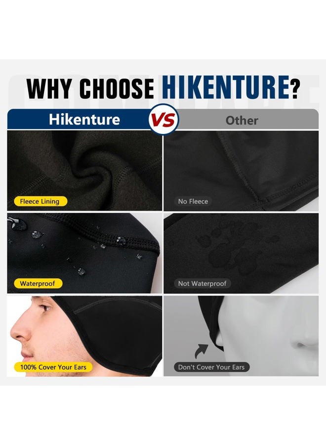 Hikenture Winter Skull Cap Helmet Liner, Thermal Cycling Cap Ski Hat for Men and Women, Cold Weather Running Beanie Fleece Bike Hat,Black - Image 3