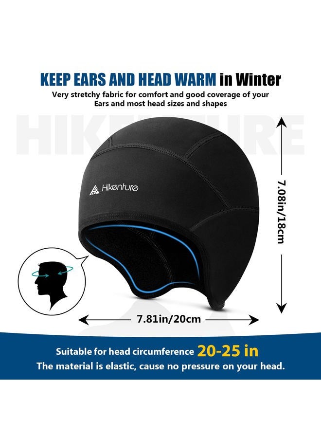 Hikenture Winter Skull Cap Helmet Liner, Thermal Cycling Cap Ski Hat for Men and Women, Cold Weather Running Beanie Fleece Bike Hat,Black - Image 5