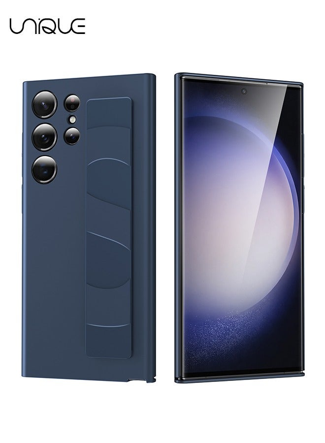 يونيك متوافق مع غطاء هاتف سامسونج جالاكسي S24 الترا 5G مع سوار معصمه حامل واقي من السيليكون السائل ، غطاء هاتف مقاوم للماء والسقوط لهاتف Galaxy S24 Ultra 5G - أزرق - Image 1