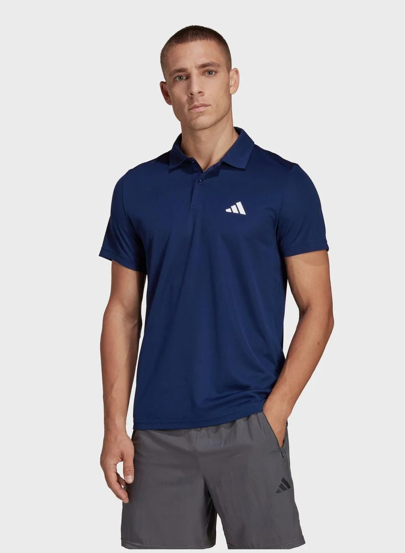 Adidas Tr-Es Base Polo M Blue Training Polo Shirts For Men
