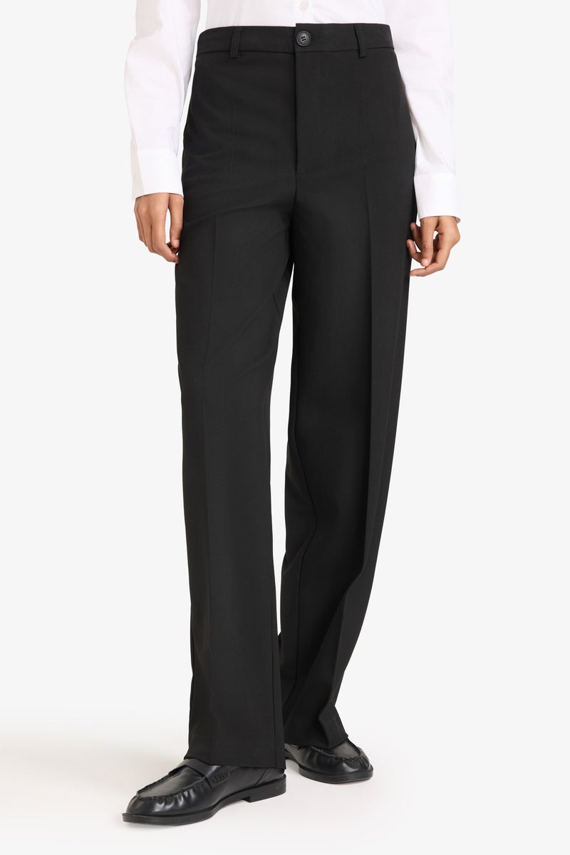 DeFacto Black Woman Straight Fit Trousers Casual - Image 3