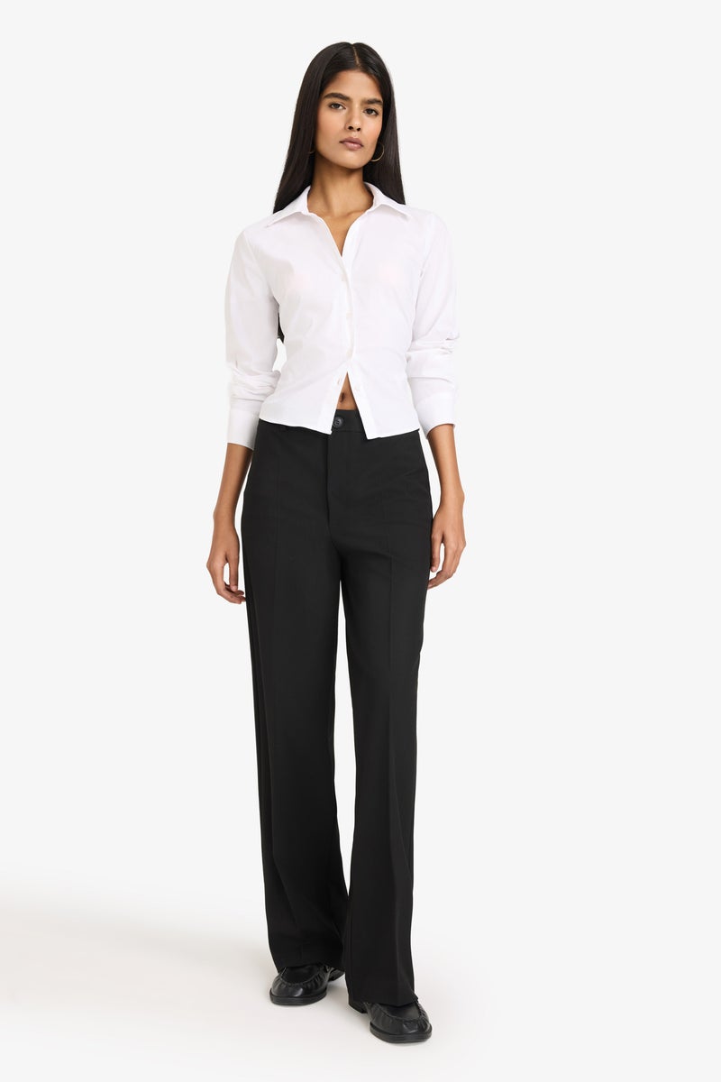 DeFacto Black Woman Straight Fit Trousers Casual - Image 2