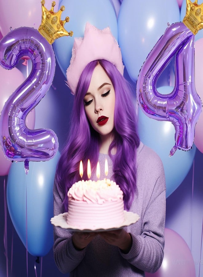 MXYEVL Purple 8 Balloon 40 Inch,Giant Number 8 & Mini Crown Balloons Set for Girl Boy 8th Birthday Party Decorations,Purple Birthday Party Decorations Supplies Birthday Digital Balloon - Image 4