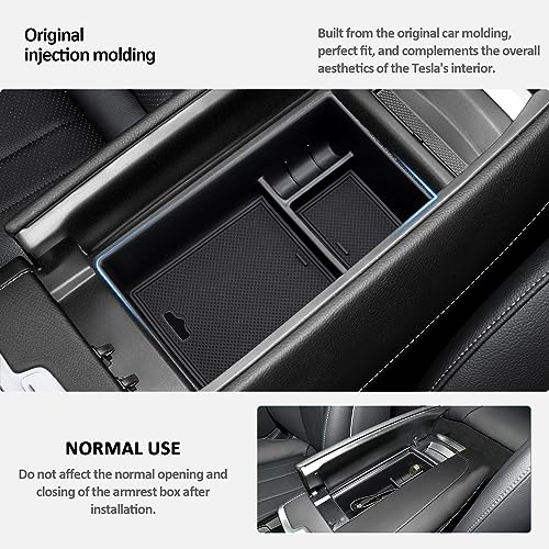 Nosxxus Center Console Accessory Organizer for 2023 Mercedes Benz EQE350,Armrest Storage Box Insert Tray Compatible with Mercedes Benz EQE350 EQE350+ EQE500 EQS 450+ 400 580 AMG 2023+Interior Accessory - Image 5