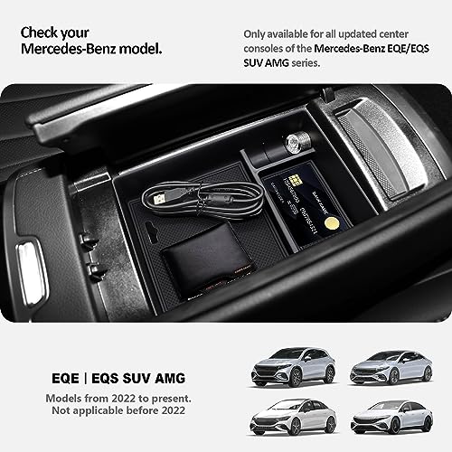 Nosxxus Center Console Accessory Organizer for 2023 Mercedes Benz EQE350,Armrest Storage Box Insert Tray Compatible with Mercedes Benz EQE350 EQE350+ EQE500 EQS 450+ 400 580 AMG 2023+Interior Accessory - Image 2