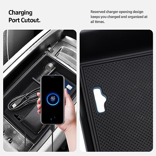 Nosxxus Center Console Accessory Organizer for 2023 Mercedes Benz EQE350,Armrest Storage Box Insert Tray Compatible with Mercedes Benz EQE350 EQE350+ EQE500 EQS 450+ 400 580 AMG 2023+Interior Accessory - Image 4