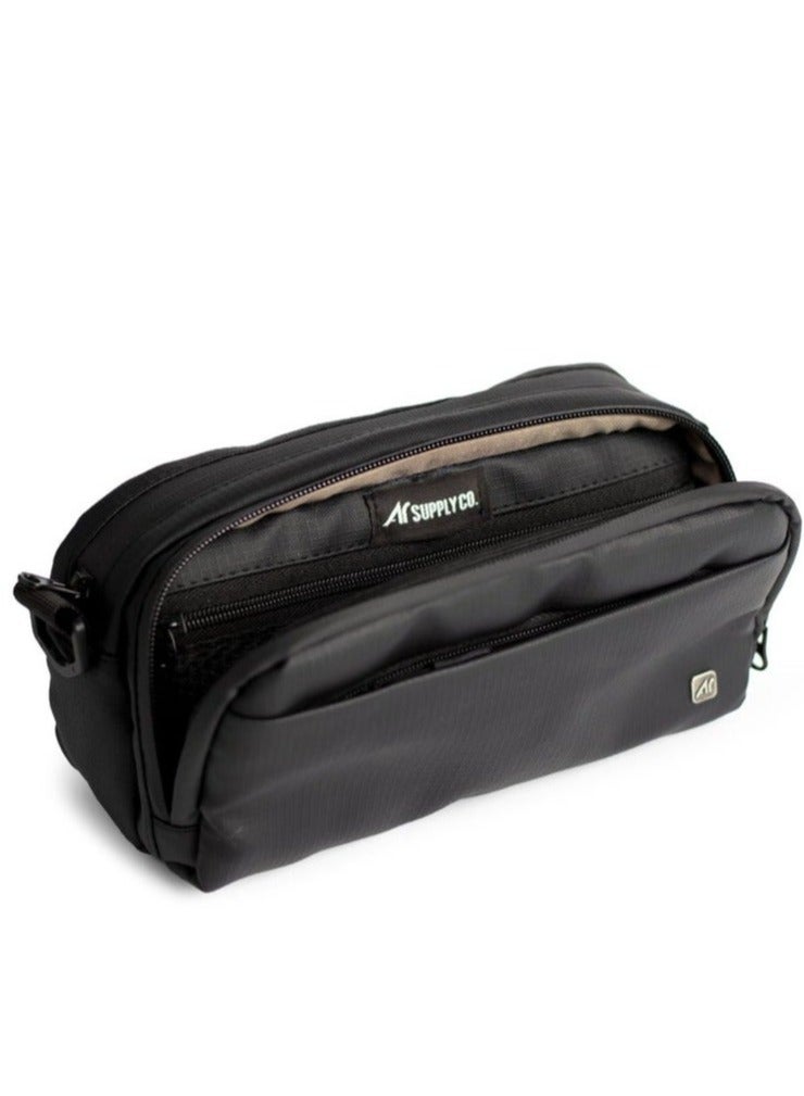 Ar supply AR Power Kit by Arij Bags | Multi-Use Crossbody and Hand Bag for Work and Daily Use, 2 Main Compartments, Outer Pocket and Multiple Inner Dividers, Lightweight Practical Design (23 × 13 × 9 cm) (Black) - Image 3