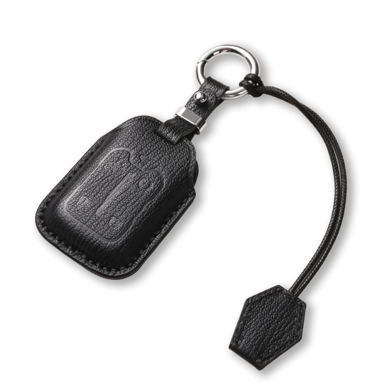 Jayanes Genuine Leather Key Fob Cover Compatible with GMC Sierra 1500 2500HD 3500HD 2022 2021 2020 2019 Fits Chevy Silverado 20192021 Case with Keychain Lanyard for GMC Key Fob 5 Buttons Black - Image 3