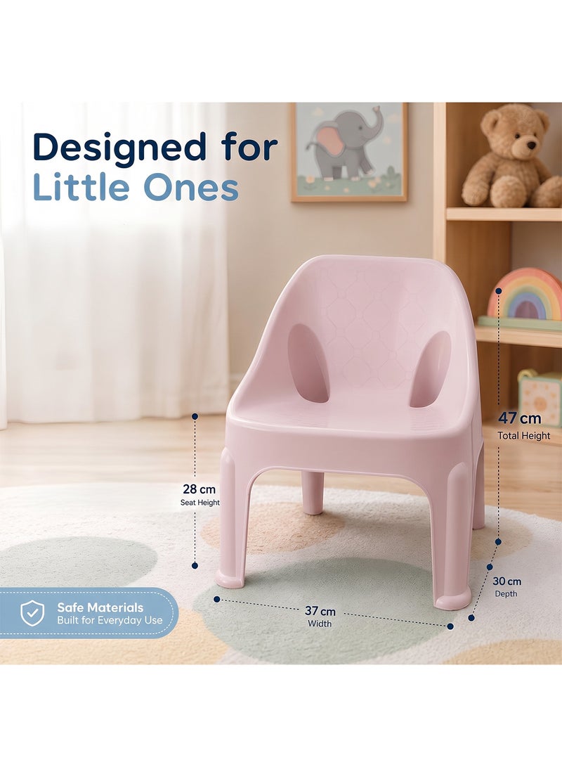 Taimi Panda Plastic Kids Chair 47x30x37cm - Comfortable and Safe Design Chair, Versatile Children's Seat for Indoor and Outdoor Use, Ideal for Playrooms, Nurseries, Garden and Home - Pink - Image 4