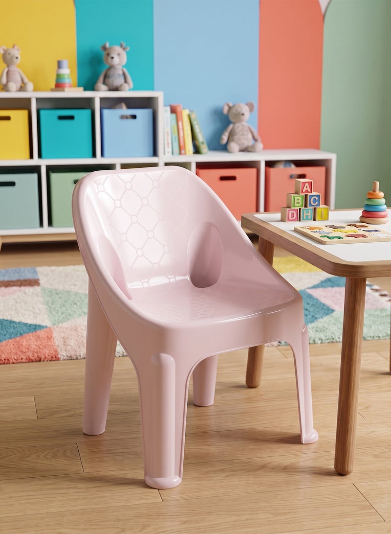 Taimi Panda Plastic Kids Chair 47x30x37cm - Comfortable and Safe Design Chair, Versatile Children's Seat for Indoor and Outdoor Use, Ideal for Playrooms, Nurseries, Garden and Home - Pink - Image 1