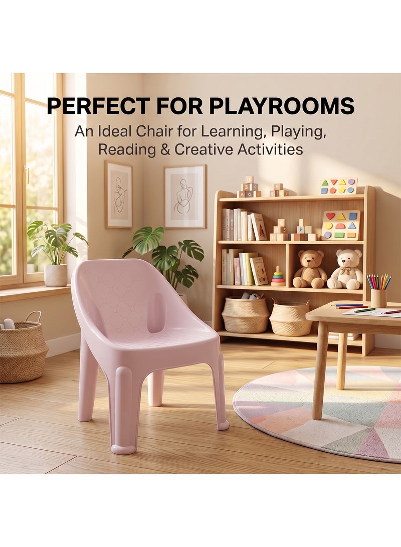 Taimi Panda Plastic Kids Chair 47x30x37cm - Comfortable and Safe Design Chair, Versatile Children's Seat for Indoor and Outdoor Use, Ideal for Playrooms, Nurseries, Garden and Home - Pink - Image 3