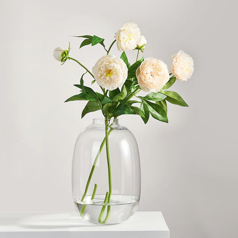 GeLive Modern Large Glass Vase, Tall Floor Vase, Clear Flower Vase, Flower Arrangement for Long Stem Branch Artificial Plant Tabletop Centerpiece Home Indoor Decoration (Transparent) - Image 2