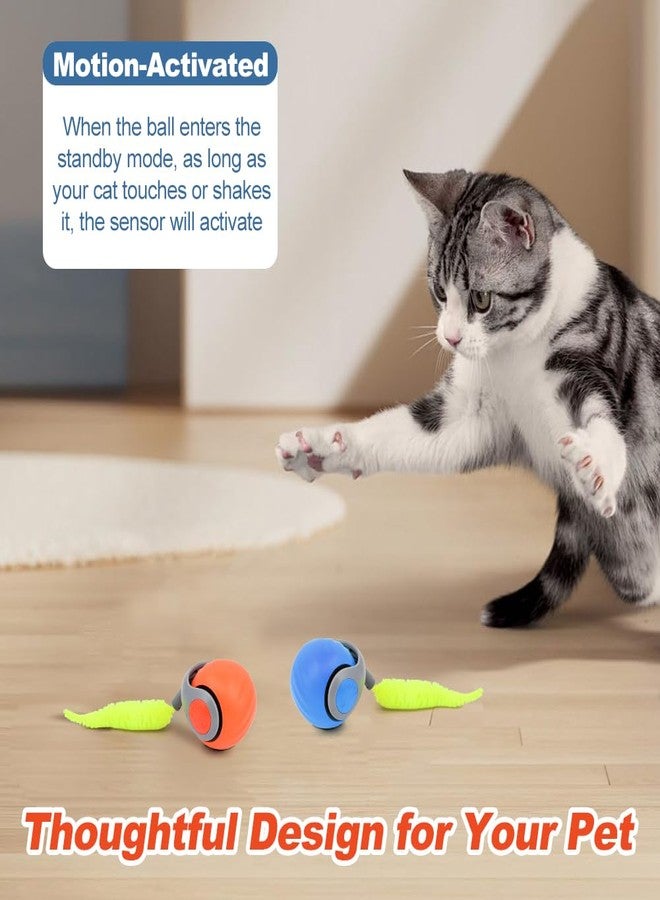 Yonderfume 2 Packs Speedy Turbo Tail 3.0, 2025 New Interactive Cat Toy with Automatic Moving & Two Speed Adjustment for Indoor Bored Adult Cats(Orange+Blue,Size:2inch) - Image 5