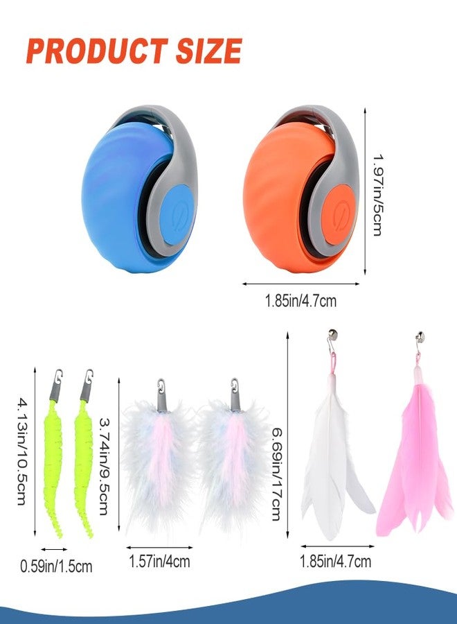 Yonderfume 2 Packs Speedy Turbo Tail 3.0, 2025 New Interactive Cat Toy with Automatic Moving & Two Speed Adjustment for Indoor Bored Adult Cats(Orange+Blue,Size:2inch) - Image 3