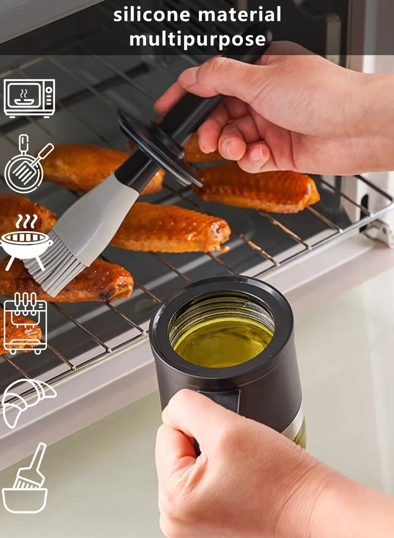 Excefore Kitchen oil dispenser bottle, cooking oil distributor, 10 oz/300ml, olive oil bottle, barbecue brush for cooking, salad, frying, soy sauce, baking brush, barbecue oil brush glass bottle - Image 4