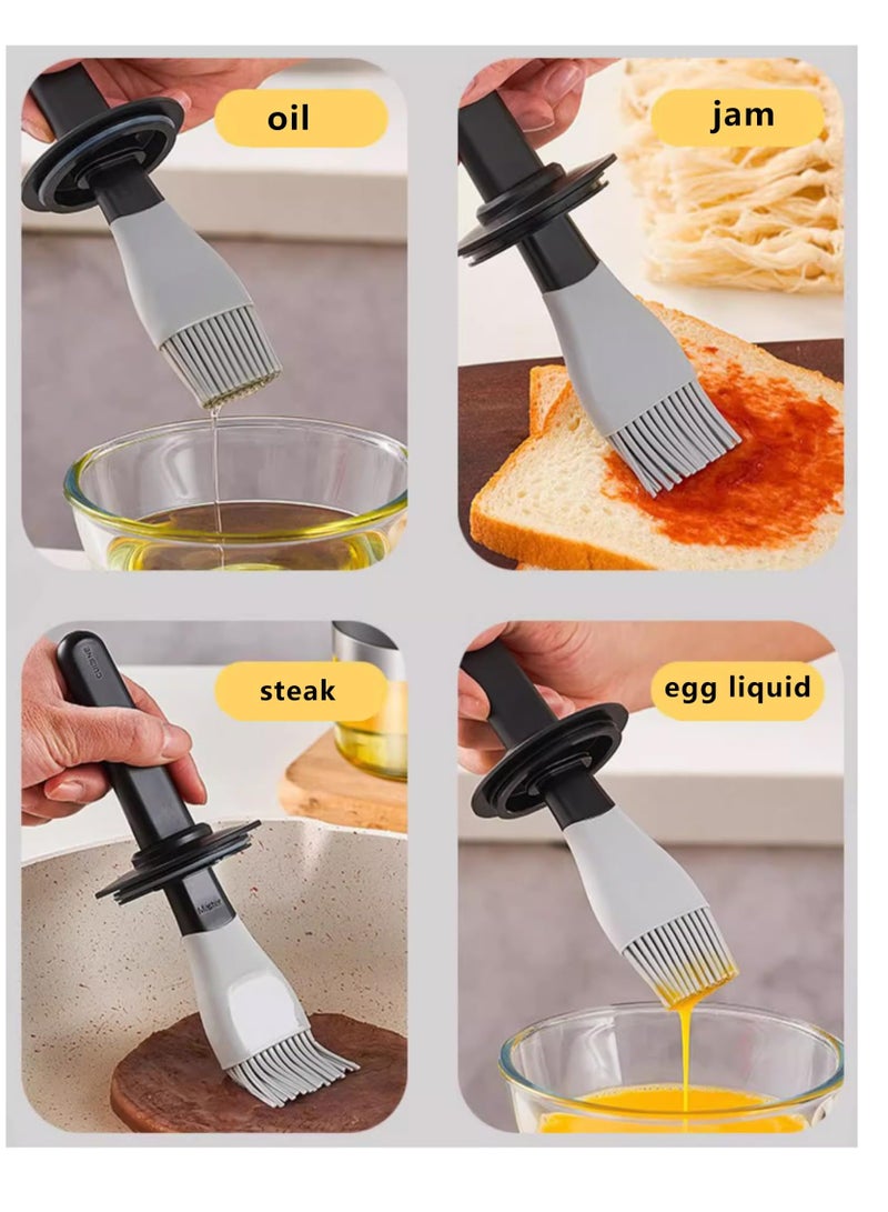 Excefore Kitchen oil dispenser bottle, cooking oil distributor, 10 oz/300ml, olive oil bottle, barbecue brush for cooking, salad, frying, soy sauce, baking brush, barbecue oil brush glass bottle - Image 5