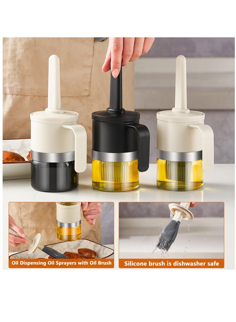 Excefore Kitchen oil dispenser bottle, cooking oil distributor, 10 oz/300ml, olive oil bottle, barbecue brush for cooking, salad, frying, soy sauce, baking brush, barbecue oil brush glass bottle - Image 2