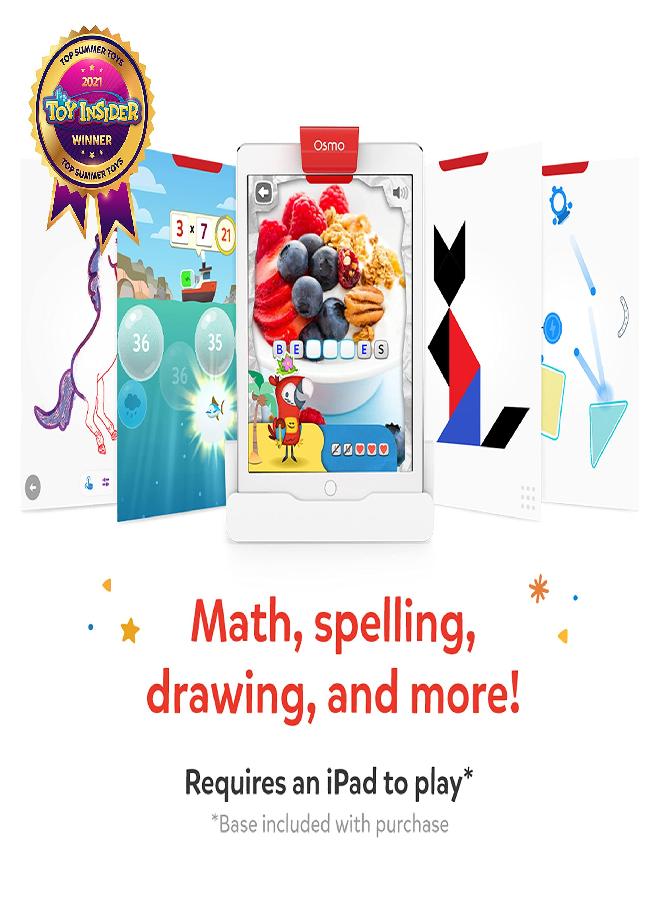 Osmo - Genius Starter Kit for iPad - 5 Educational Learning Games - Ages 6-10 - Math, Spelling, Creativity & More - STEM Toy Gifts for Kids, Boy & Girl - Ages 6 7 8 9 10 (iPad Base Included) - Image 2