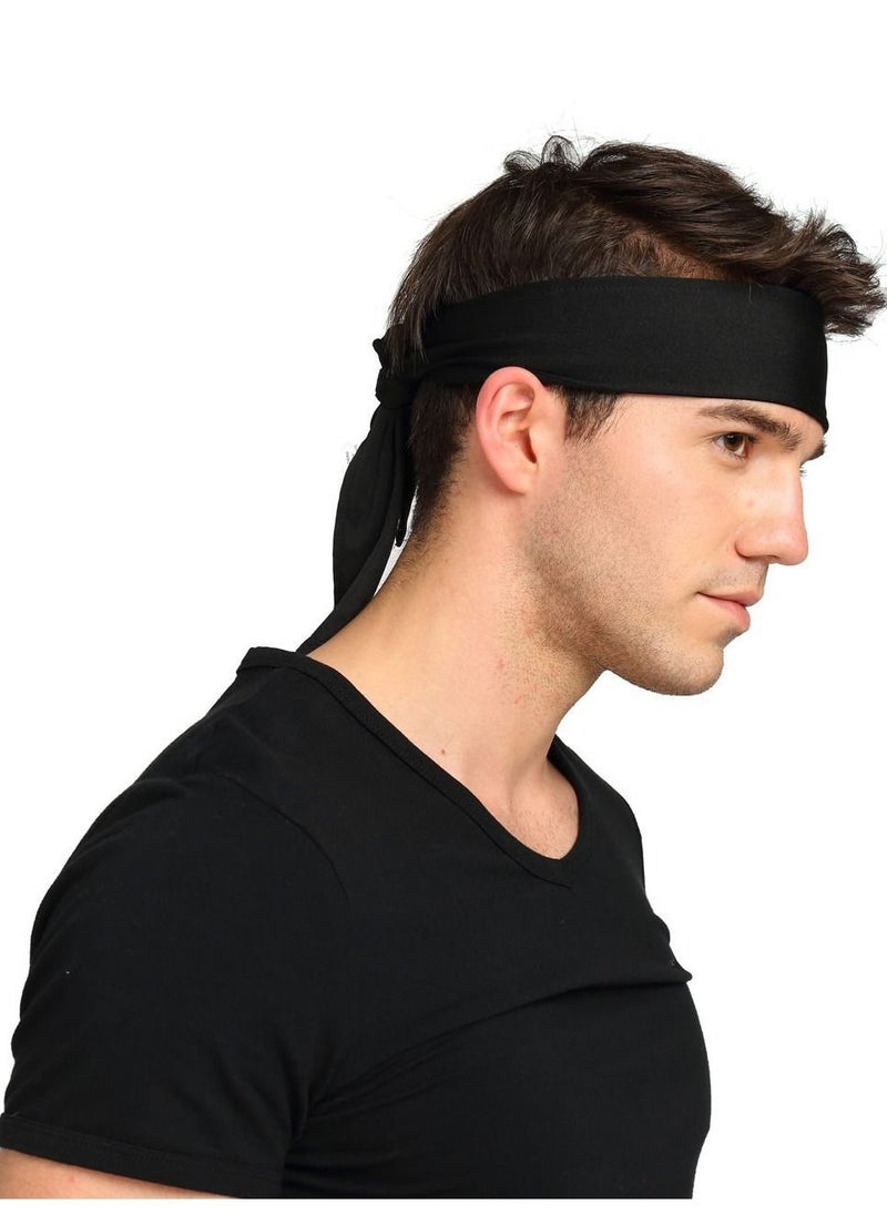 Generic - Sports Headbands for Men and Women anti-Sweat Bands Running and Exercise Headbands Hair Ties Elastic Hair Ties (3-Piece Set, Black, White, Gray) - Image 1