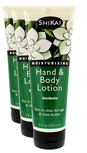 ShiKai Gardenia Hand Body Lotion 8oz Pack of 3 Daily Moisturizing Skincare for Dry and Cracked Hands With Aloe Vera Vitamin E