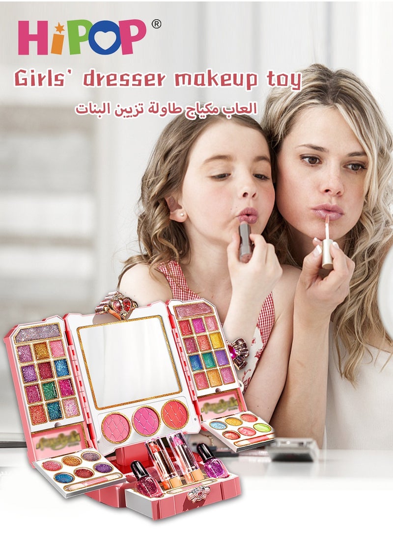 HIPOP Kid Makeup Set,Portable Cosmetic Toys Washable and Nontoxic,Girls Pretend Play Toy  - Image 3