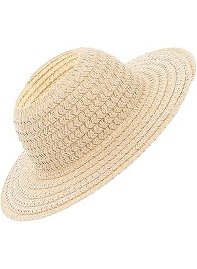 Mini Straw Top Hat for Dolls Sun Protection Travel Friendly Decoration Small Size - Image 1