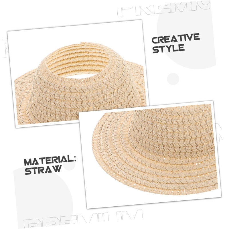 Mini Straw Top Hat for Dolls Sun Protection Travel Friendly Decoration Small Size - Image 4