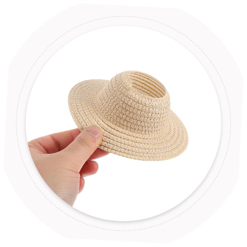 Mini Straw Top Hat for Dolls Sun Protection Travel Friendly Decoration Small Size - Image 5