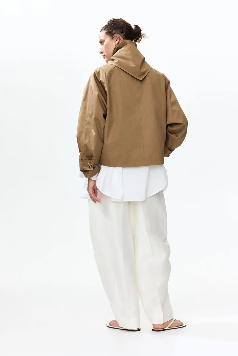 H&M  Short trench coat with scarf for Women | Best Price UAE