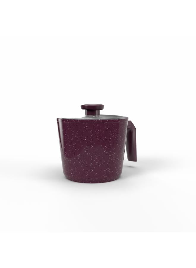 توب شيف وعاء حليب من الجرانيت مع غطاء زجاجي - Image 4