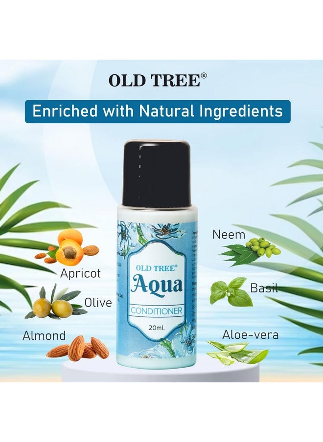 أولد تري مجموعة أدوات العناية بالشعر من Old Tree Aqua سعة 20 مل - (مجموعة من 100 قطعة) | بلسم بحجم مناسب للسفر والفنادق وبيوت الضيافة | وسائل الراحة والإكسسوارات الفندقية للشعر الجاف والمتطاير  - Image 5