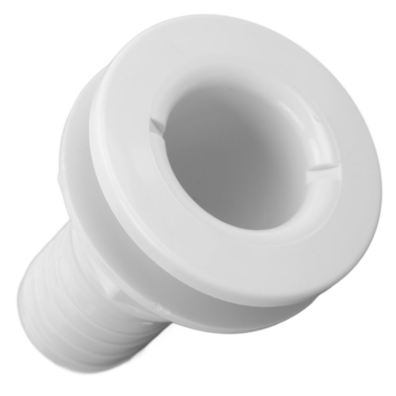 Thru Hull Fitting, White Premium ABS Plastic - Sturdy Impact Resistant Straight Hose Connector for Boat Marine Onboard Plumbing Systems - Image 2