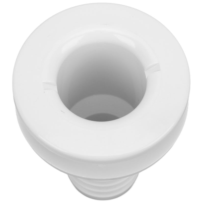 Thru Hull Fitting, White Premium ABS Plastic - Sturdy Impact Resistant Straight Hose Connector for Boat Marine Onboard Plumbing Systems - Image 1