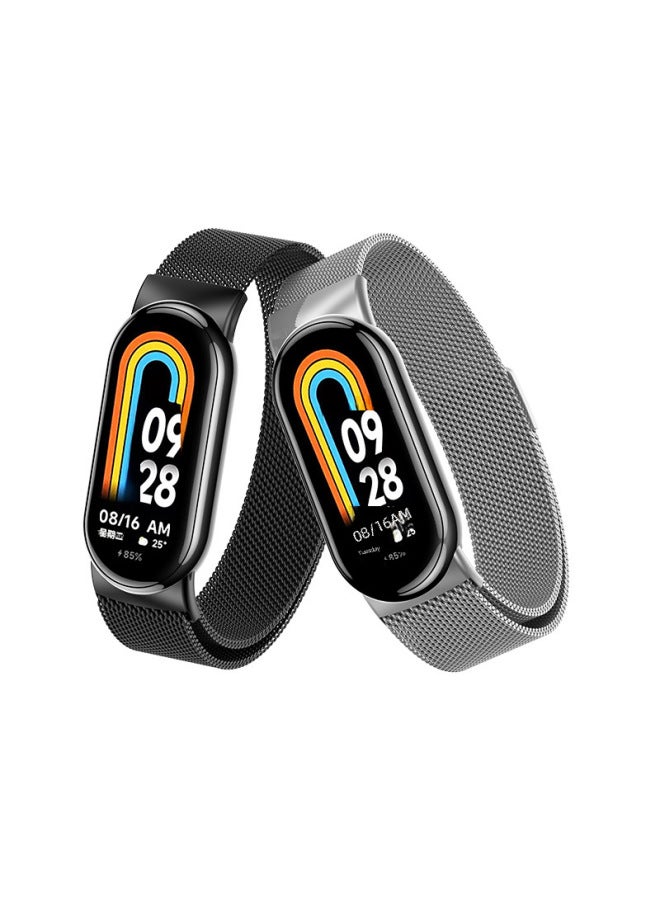 For Mi Band 9 Watch Strap Mi Band 8 Watch Strap Mi 9 Magnetic Three Beads Stainless Steel Watch Strap Wristband - Image 3