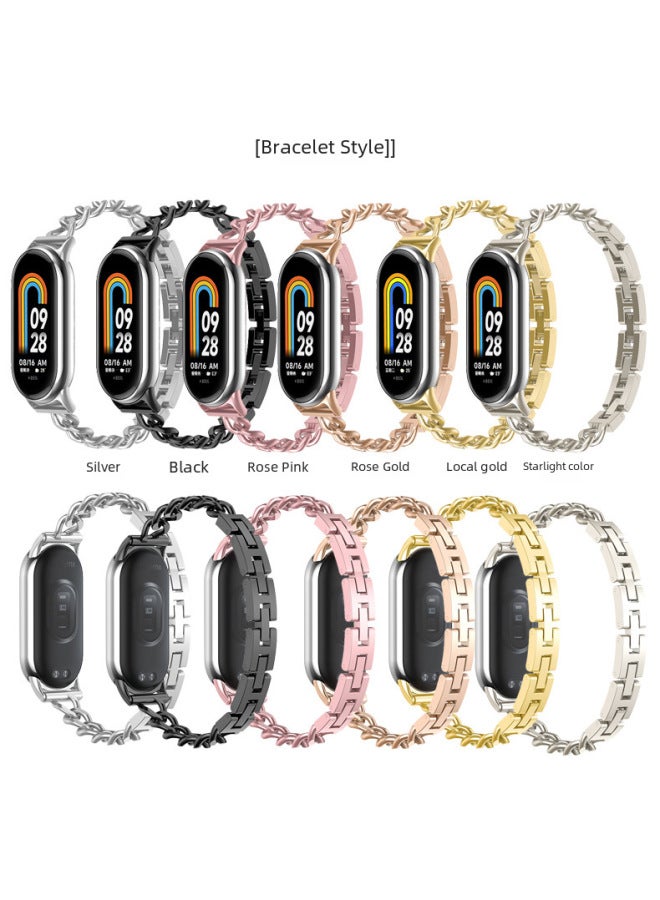 For Mi Band 9 Watch Strap Mi Band 8 Watch Strap Mi 9 Magnetic Three Beads Stainless Steel Watch Strap Wristband - Image 5