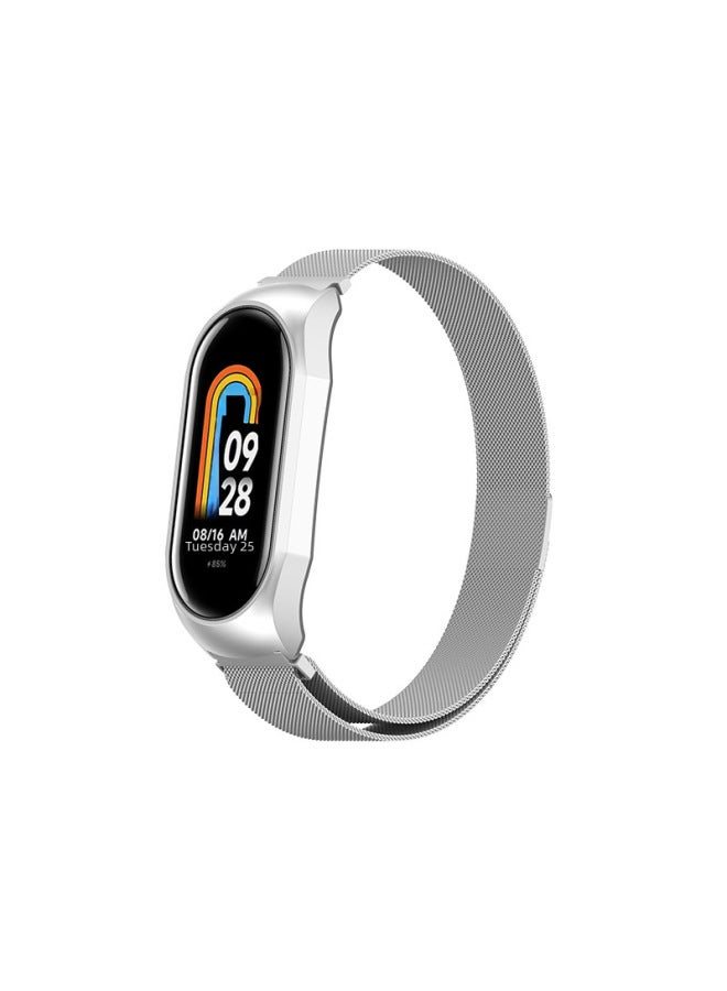For Mi Band 9 Watch Strap Mi Band 8 Watch Strap Mi 9 Magnetic Three Beads Stainless Steel Watch Strap Wristband - Image 2