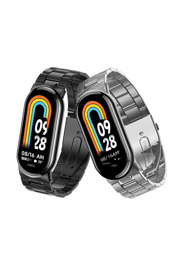 For Mi Band 9 Watch Strap Mi Band 8 Watch Strap Mi 9 Magnetic Three Beads Stainless Steel Watch Strap Wristband - Image 4