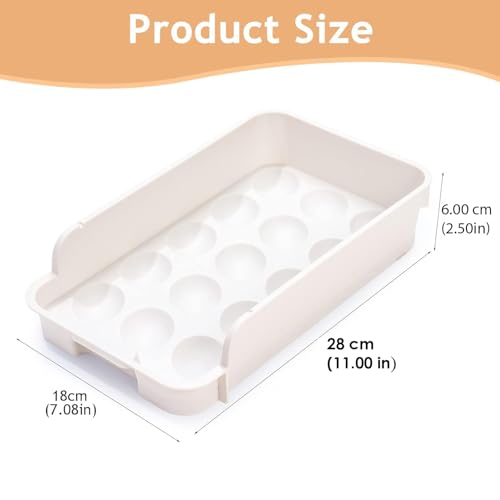XML Eggs Tray Storage Baskets Refrigerator Stackable Organizer Plastic Containers with Handle For Home,Kitchen, Restaurent Tools Items, 3-Tier Container Holds 45 Eggs (15 X 3-EGG-TRAY) - Image 2