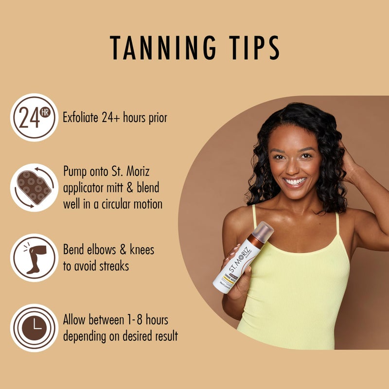 St. Moriz Advanced Color Correcting Self Tanner Mousse in Ultra Dark - 230ml - Color Correcting Instant Self Tanning Foam for Face & Body - Long Lasting & Streak Free Sunless Self Tanner - Image 5