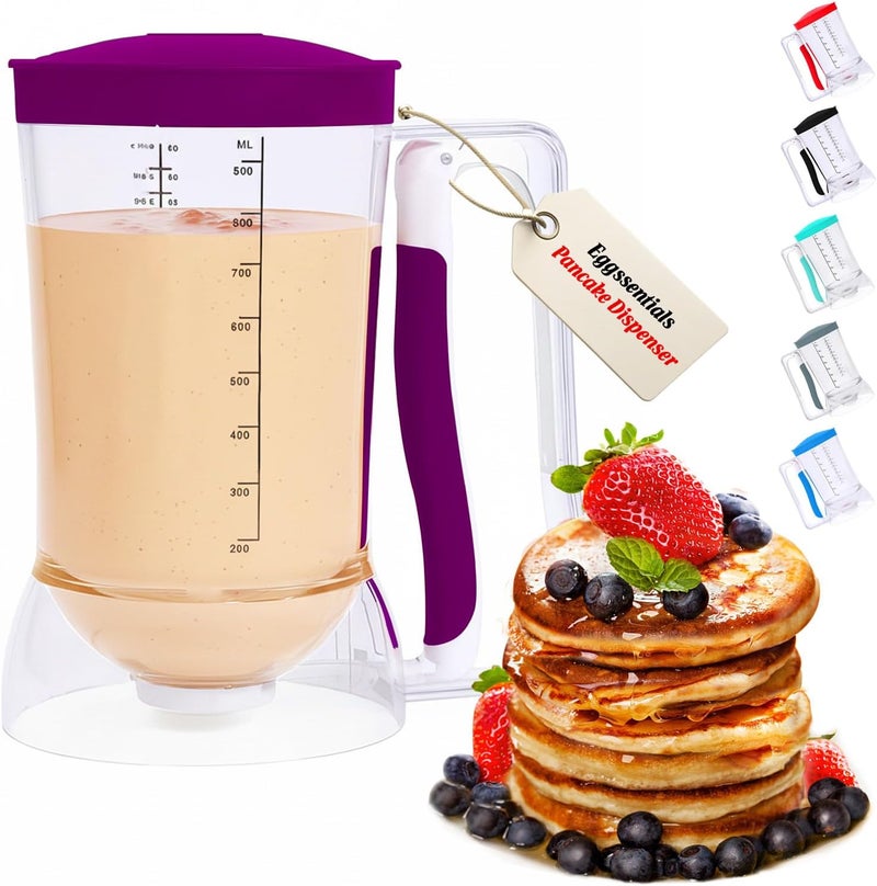 Eggssentials – Batter Dispenser Mess-Free, Squeeze Handle, Cupcakes, Waffles & More – Durable, Easy-Pour Pancake Dispenser Bottle for Smooth Baking - Image 1