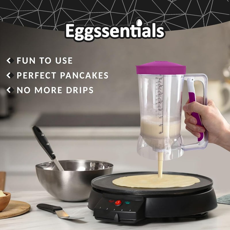 Eggssentials – Batter Dispenser Mess-Free, Squeeze Handle, Cupcakes, Waffles & More – Durable, Easy-Pour Pancake Dispenser Bottle for Smooth Baking - Image 2