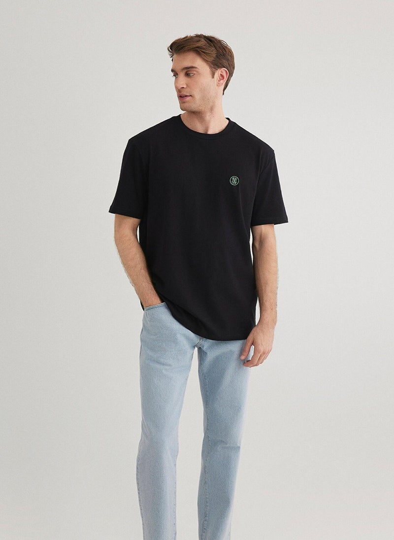 Mavi Logo Printed Black T-Shirt - Image 1