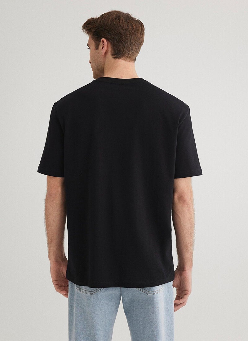 Mavi Logo Printed Black T-Shirt - Image 4