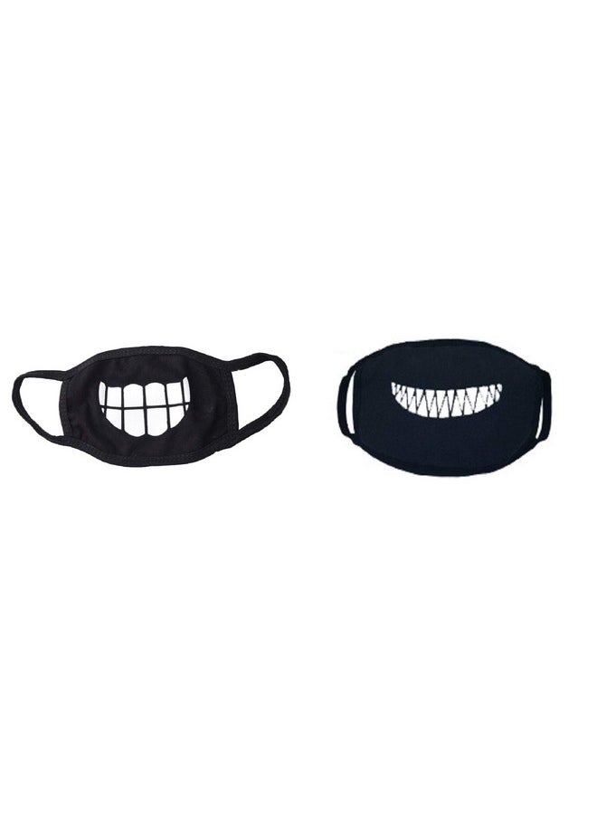 Vritraz - Glow In The Dark Luminous Cotton Anti Dust Pollution Face Mouth Mask For Man Woman Bigteeth Happyteeth - Image 1