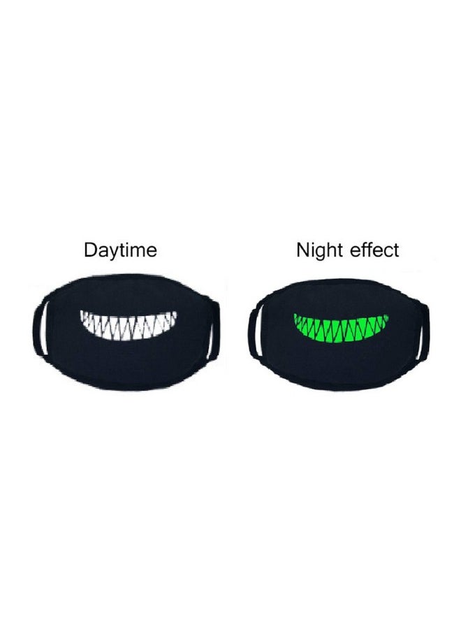 Vritraz - Glow In The Dark Luminous Cotton Anti Dust Pollution Face Mouth Mask For Man Woman Bigteeth Happyteeth - Image 1