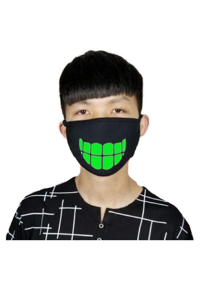 Vritraz - Glow In The Dark Luminous Cotton Anti Dust Pollution Face Mouth Mask For Man Woman Bigteeth Happyteeth - Image 1