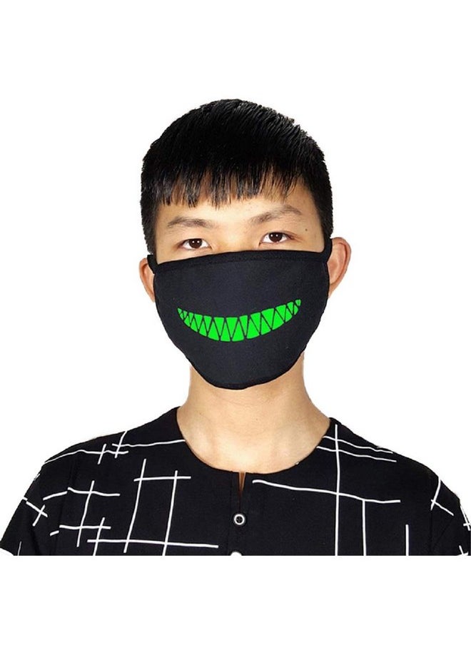 Vritraz - Glow In The Dark Luminous Cotton Anti Dust Pollution Face Mouth Mask For Man Woman Bigteeth Happyteeth - Image 1