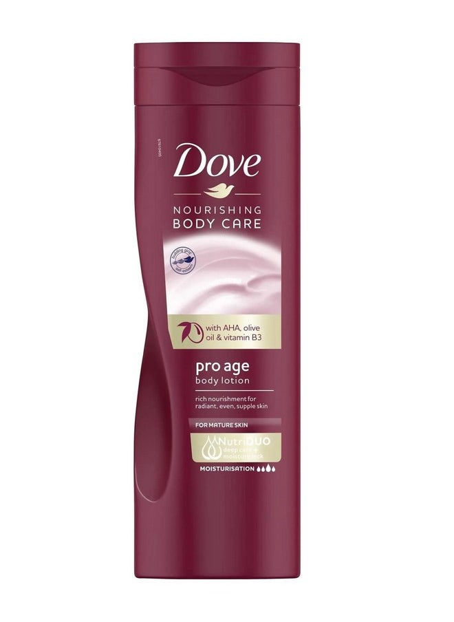 Dove - Body Love Pro Age Body Lotion For Mature Skin 48Hrs Moisturisation Paraben Free With Vitamin B3 & Olive Oil For Nourished Radiant Skin 400 Ml - Image 1