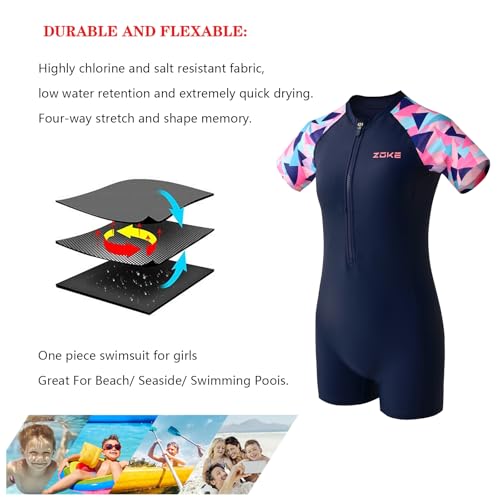 karrack Girls One Piece Swimsuit Kid Swimsuit Girls Water Sport Swimsuit UPF 50+ Sun Protection Bathing Suits - Image 3
